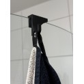 Douchedeurhaak voor glazen deur – design haak voor handdoek of badjas Douchedeurhaak voor glazen deur – design haak voor handdoek of badjas