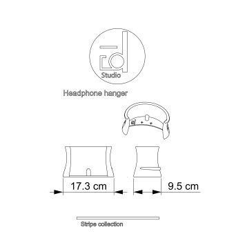 Wandhouder voor hoofdtelefoon – headset hanger met vakjes voor USB en geheugenkaart