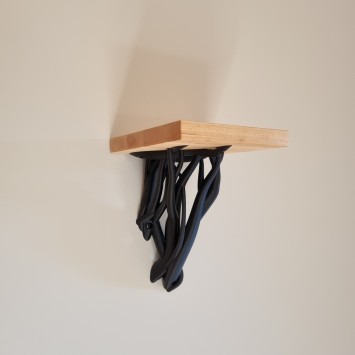 Entangle Shelf – 3D-geprinte wandplank met houten plank
