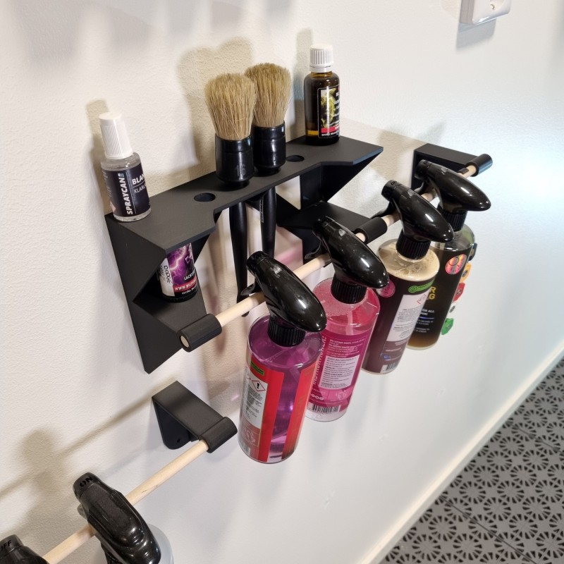 Sprayflessenhouder / penselenhouder – wandopberging voor car detailing