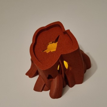 Boomstronk lantaarn – decoratieve LED-lykt in houtlook