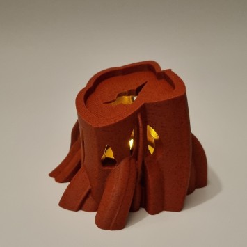 Boomstronk lantaarn – decoratieve LED-lykt in houtlook