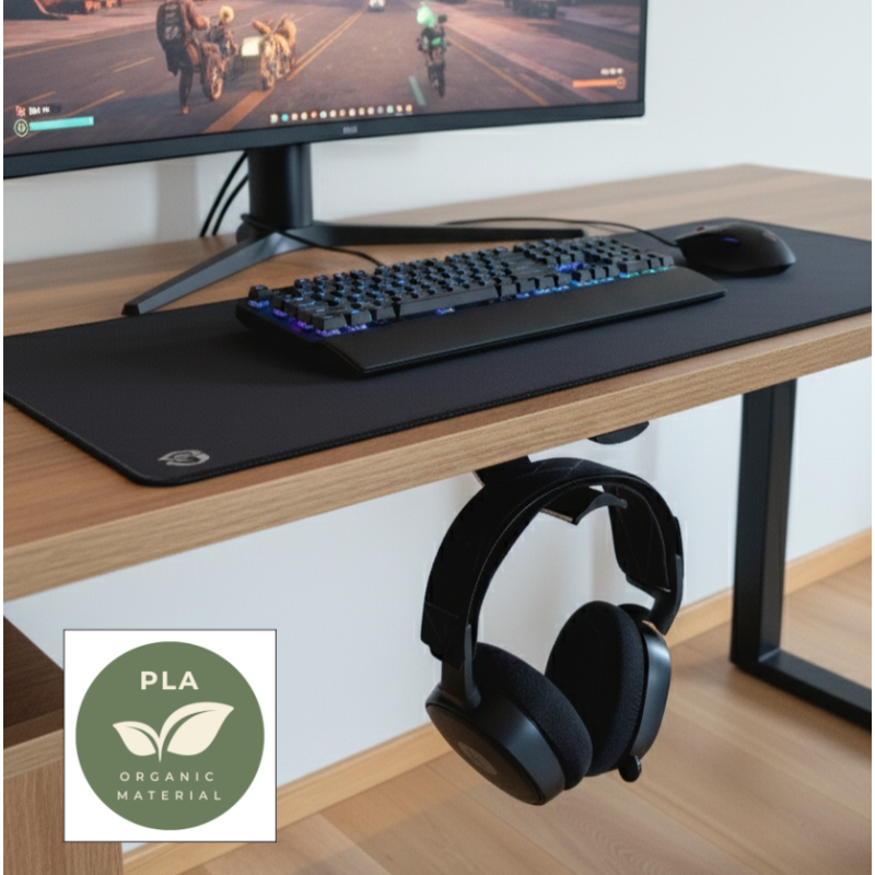 Onderbureauhouder voor hoofdtelefoon – headset haak voor onder tafel of plank