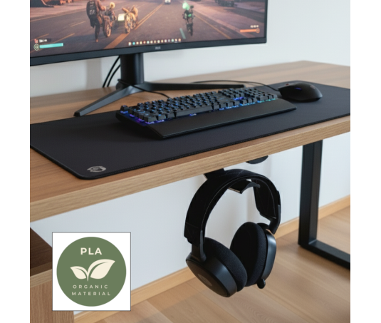 Onderbureauhouder voor hoofdtelefoon – headset haak voor onder tafel of plank