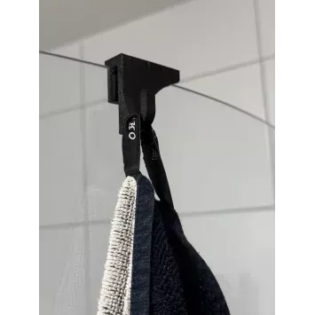 Douchedeurhaak voor glazen deur – design haak voor handdoek of badjas